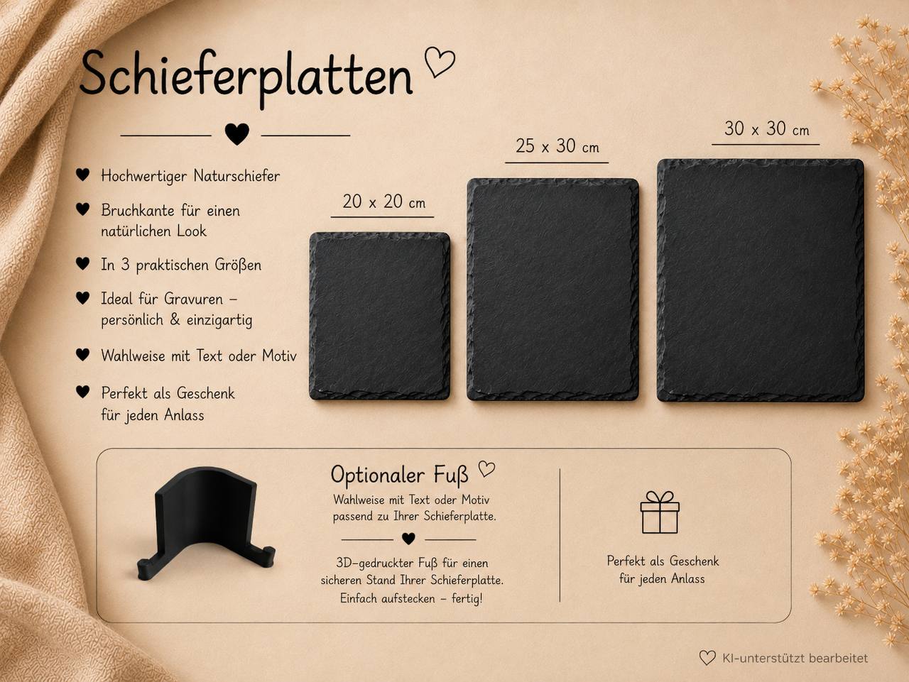 Schieferplatte graviert